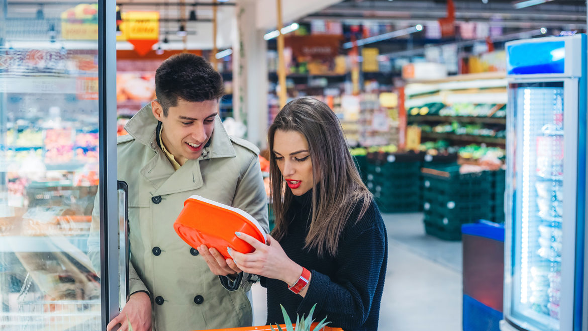 shoppers in the frozen aisle