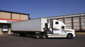 semi truck delivering frozen food